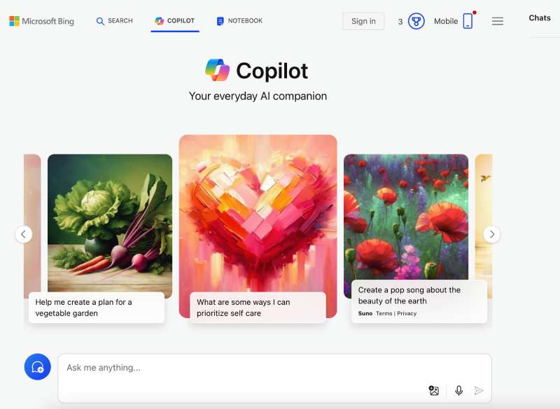 Microsoft Copilot, an AI assistant that helps boost productivity and creativity.