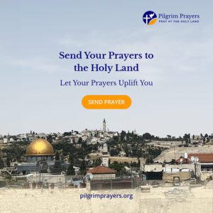 Display ad for Pilgrim Prayers urging users to Send Your Prayers to the Holy Land and let the prayers enrich their life.