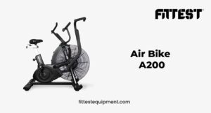 Product banner for FITTEST showcasing the Air Bike A200 exercise machine, designed for high-intensity fitness training.