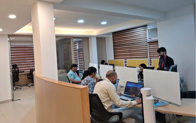 colleagues working together in a modern office, showcasing a culture of collaboration