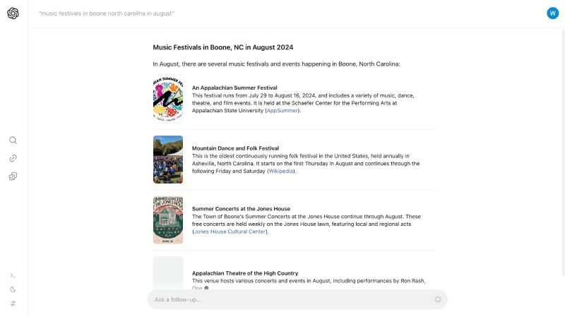 Search GPT dashboard overview.