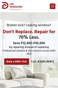 Dr. Makaan local services website designed by Wisitech to improve local SEO, website visibility, and customer inquiries.