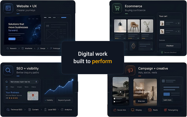 Website, ecommerce, and digital marketing portfolio showcasing Wisitech's expertise in website development, ecommerce solutions, SEO, and digital growth strategies.