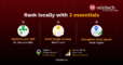 Local SEO for Indian businesses graphic showing the three essentials: Google Business Profile optimization, Google reviews and local signals.