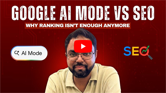 Educational video explaining Google AI Mode versus traditional SEO and modern search optimization strategies.