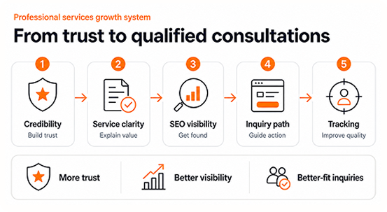 Professional services growth system for qualified consultations