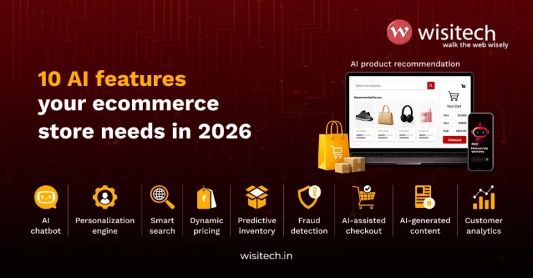 10 AI features every ecommerce website should have in 2026 including personalization smart search and AI checkout