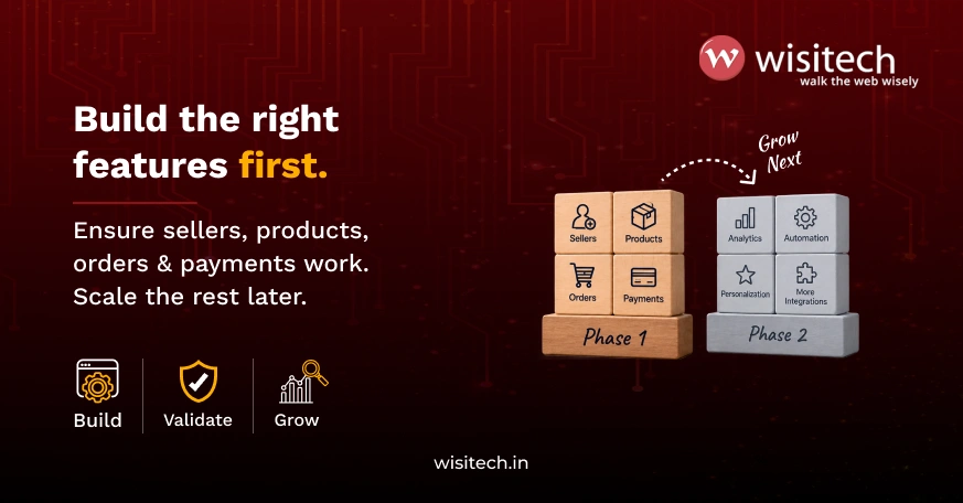 Multi-vendor marketplace development cost in India can be controlled by prioritizing sellers, products, orders, and payments before advanced features.