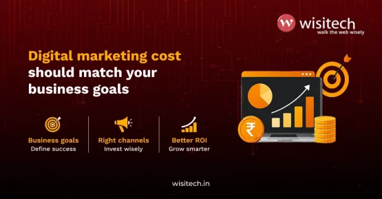 Banner showing how digital marketing cost in India should align with business goals to achieve better ROI and sustainable growth.